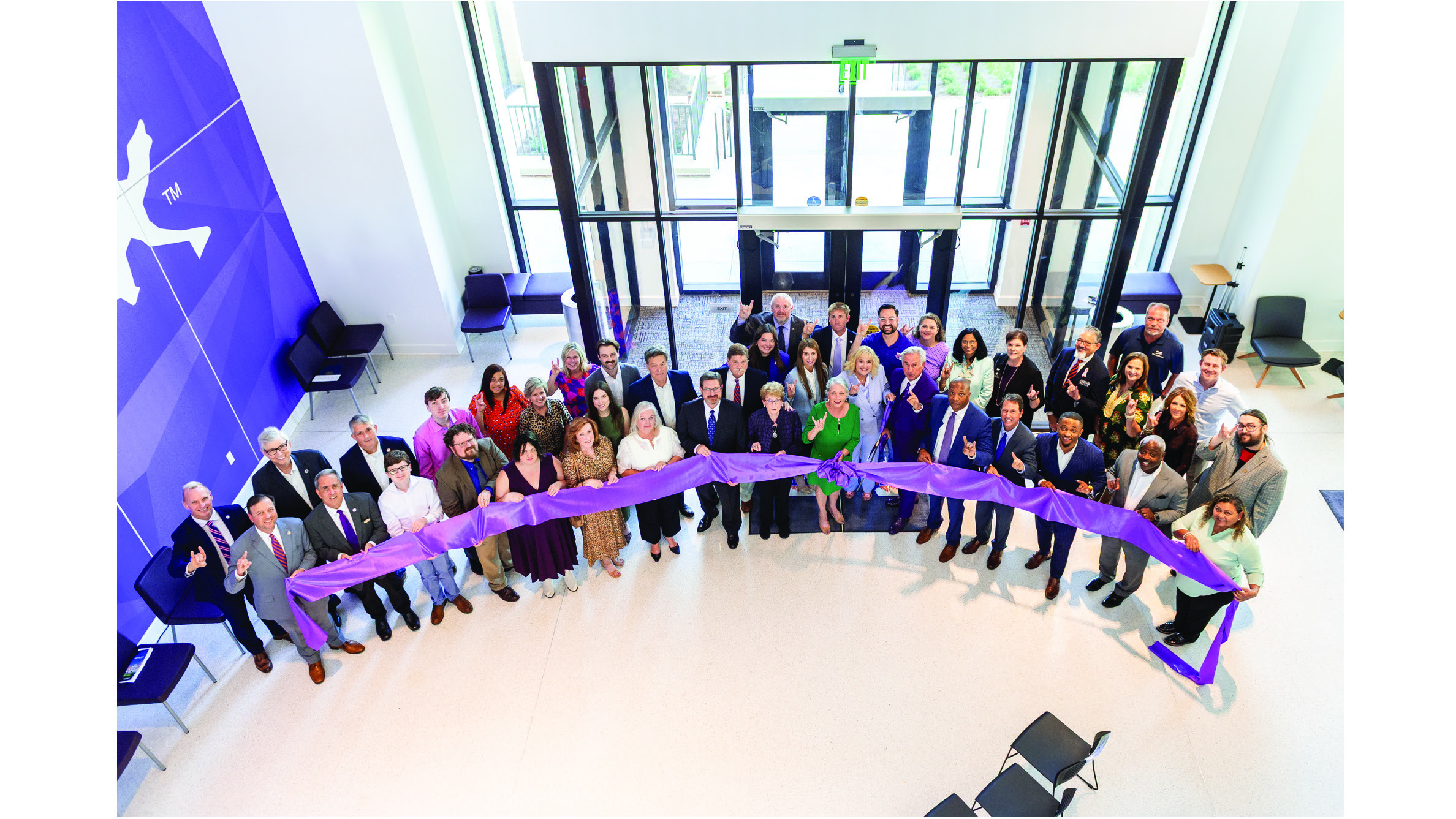 NSU and ULS System leadership, the Alost family and legislators and construction partners gathered to cut a ribbon to ceremonially open Dr. Robert Alost Hall Oct. 3. The 73,200-square-foot academic building opened this fall and replace Kyser Hall as the university’s main academic building.