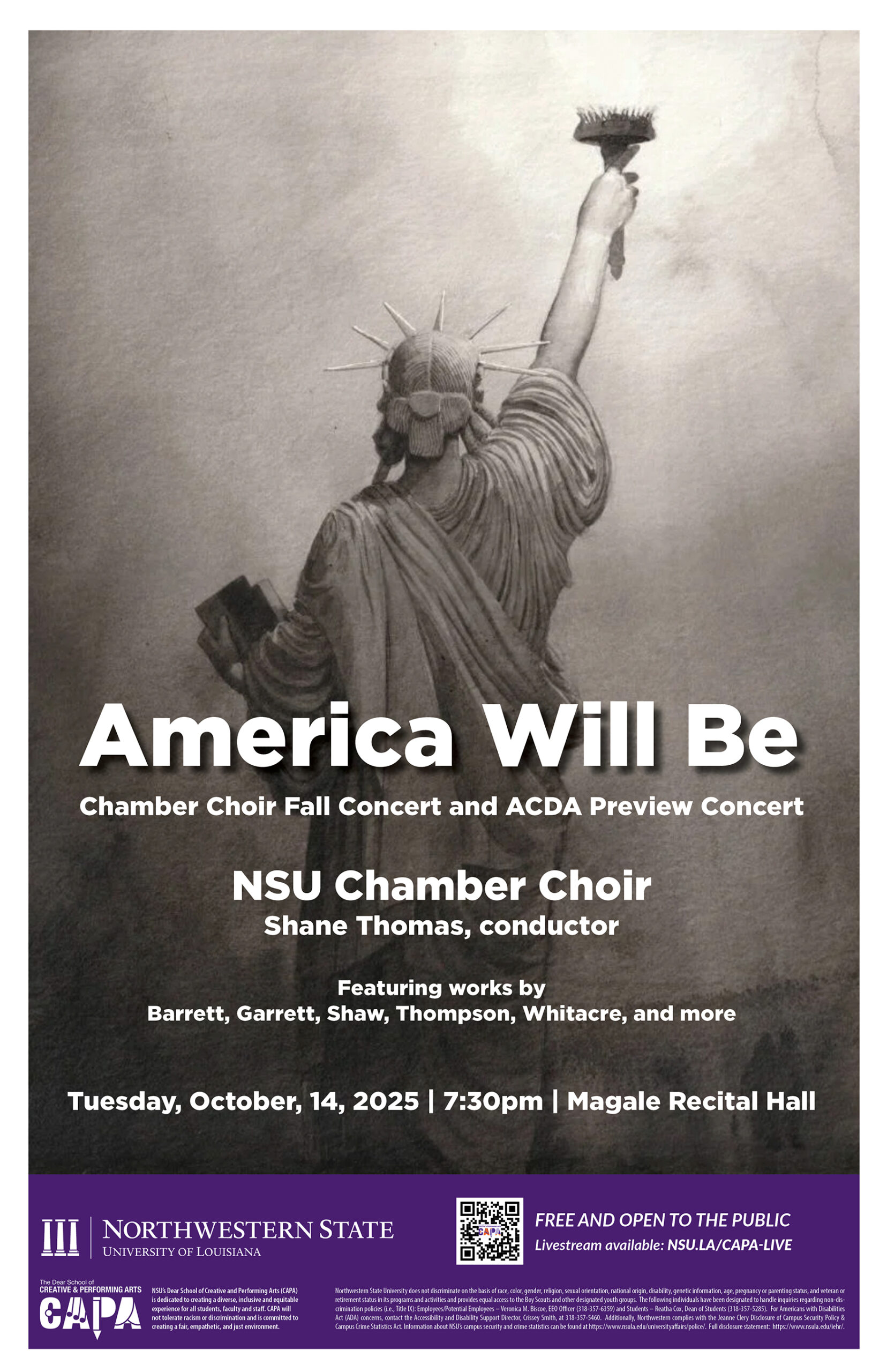 NSU Chamber Choir to present concert Oct. 14.