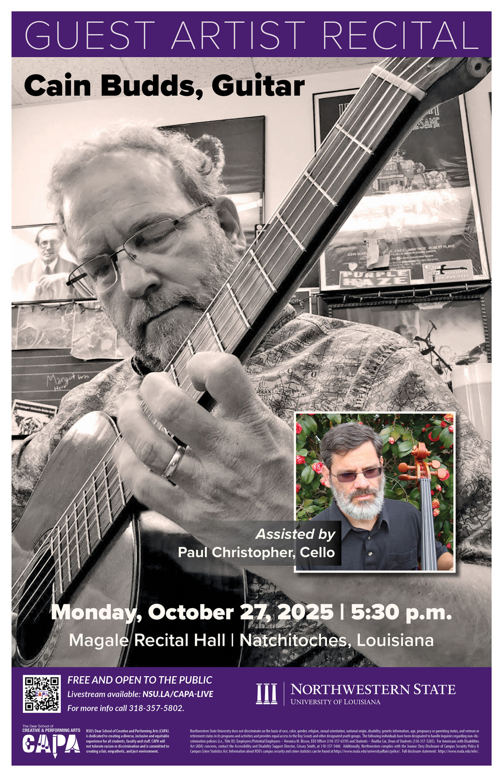 Budds guitar recital set for Oct. 27