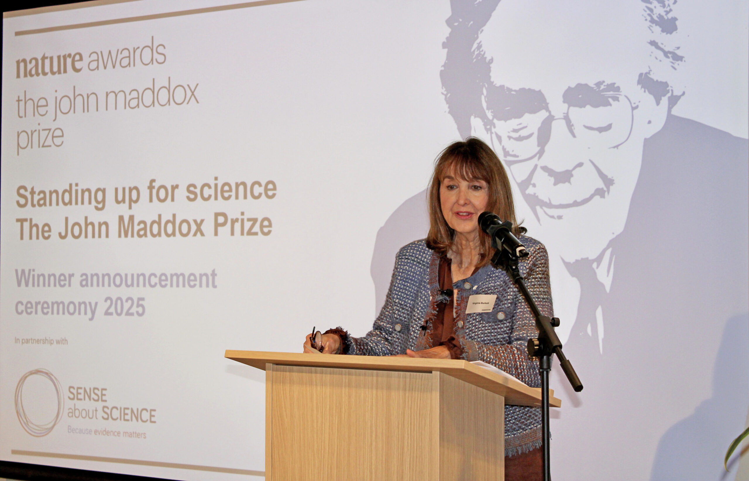 Dr. Virginia Burkett traveled to London to accept the John Maddox Prize, which honors those who have shown courage in defending science and evidence-based policy.