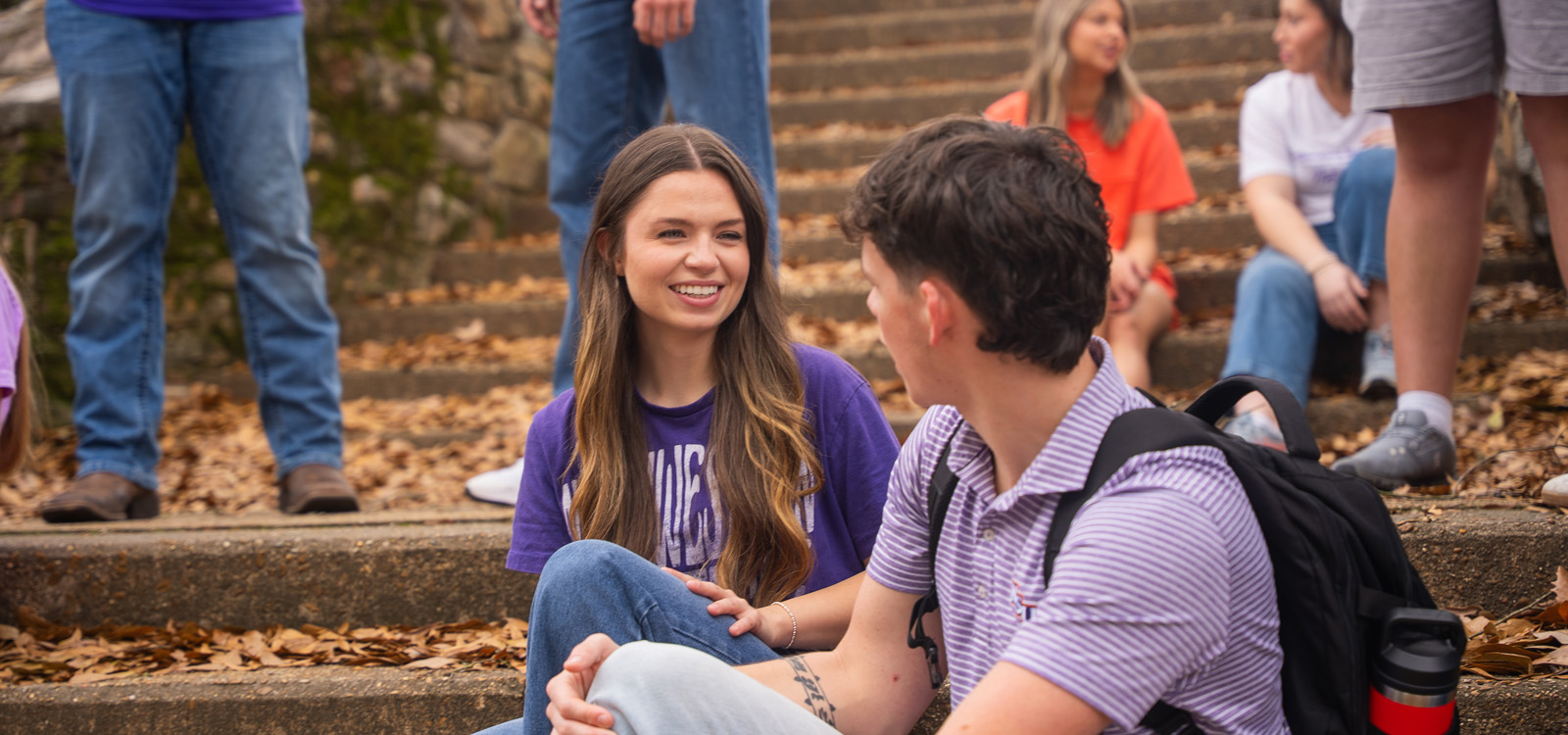 NSU students gather at Old Normal Hill staircase