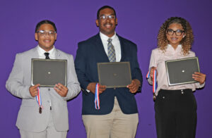 Winners in Job Interview were, from left, Damontris Ford, Joe Lewis IV and Madison Foster.