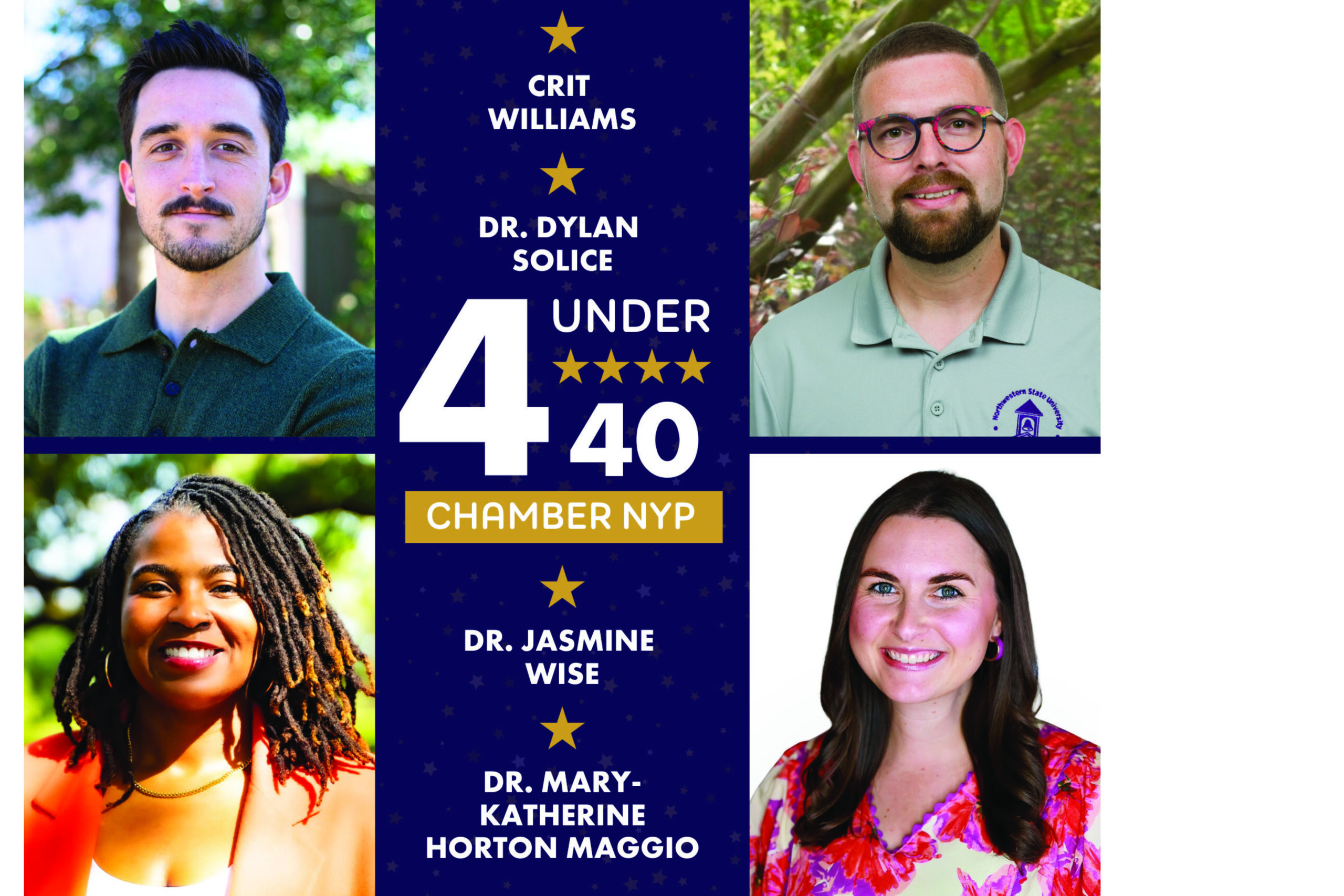 Clockwise from upper left are Crit Williams, Dr. Dylan Solice, Dr. Mary-Katherine Maggio and Dr. Jasmine Wise.