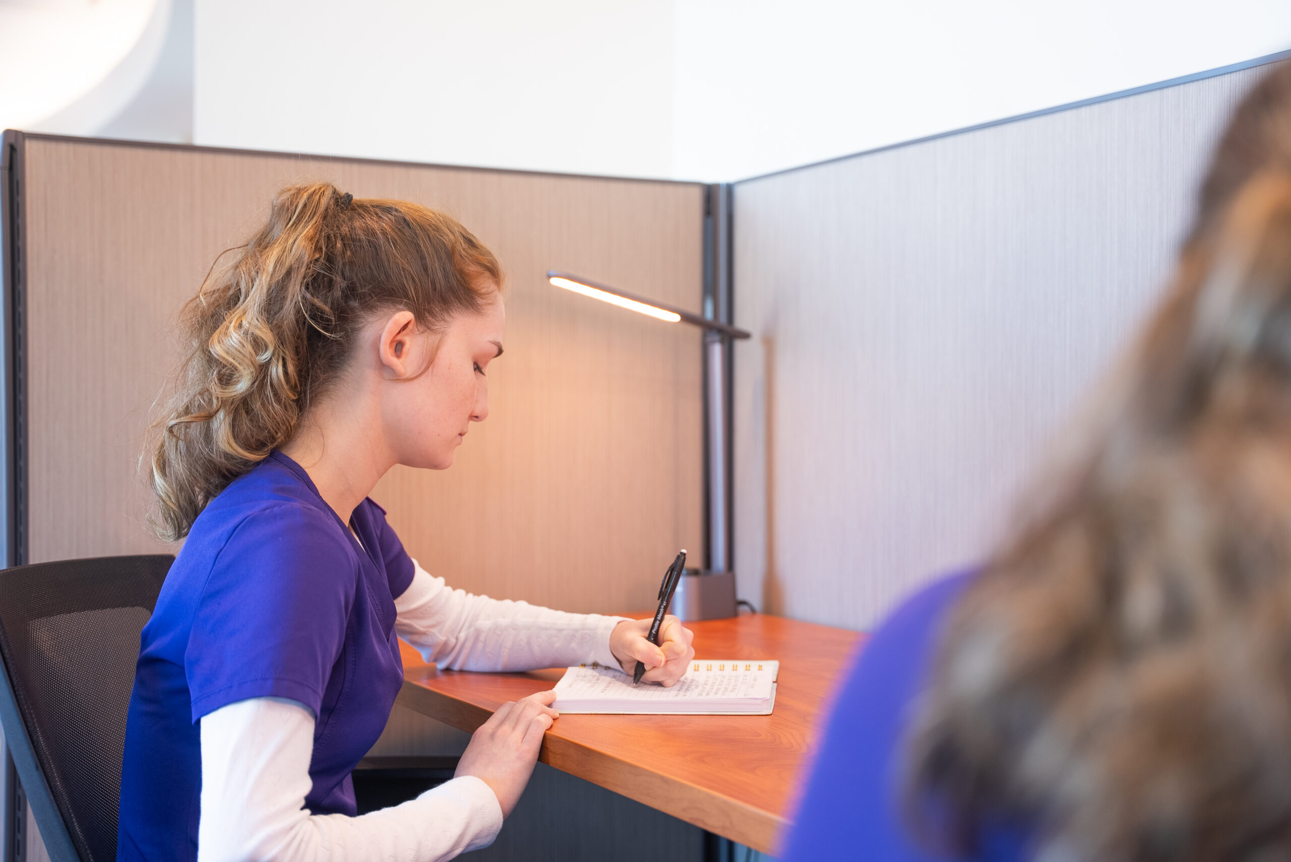 Nursing student studying