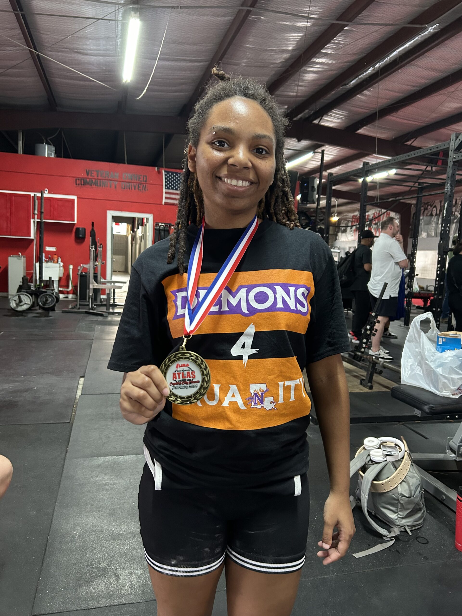 Northwestern State University powerlifter Ja'Leigha Gray of Plaquemine finished first in her class at the USA Powerlifting Capital City Classic in Baton Rouge.
