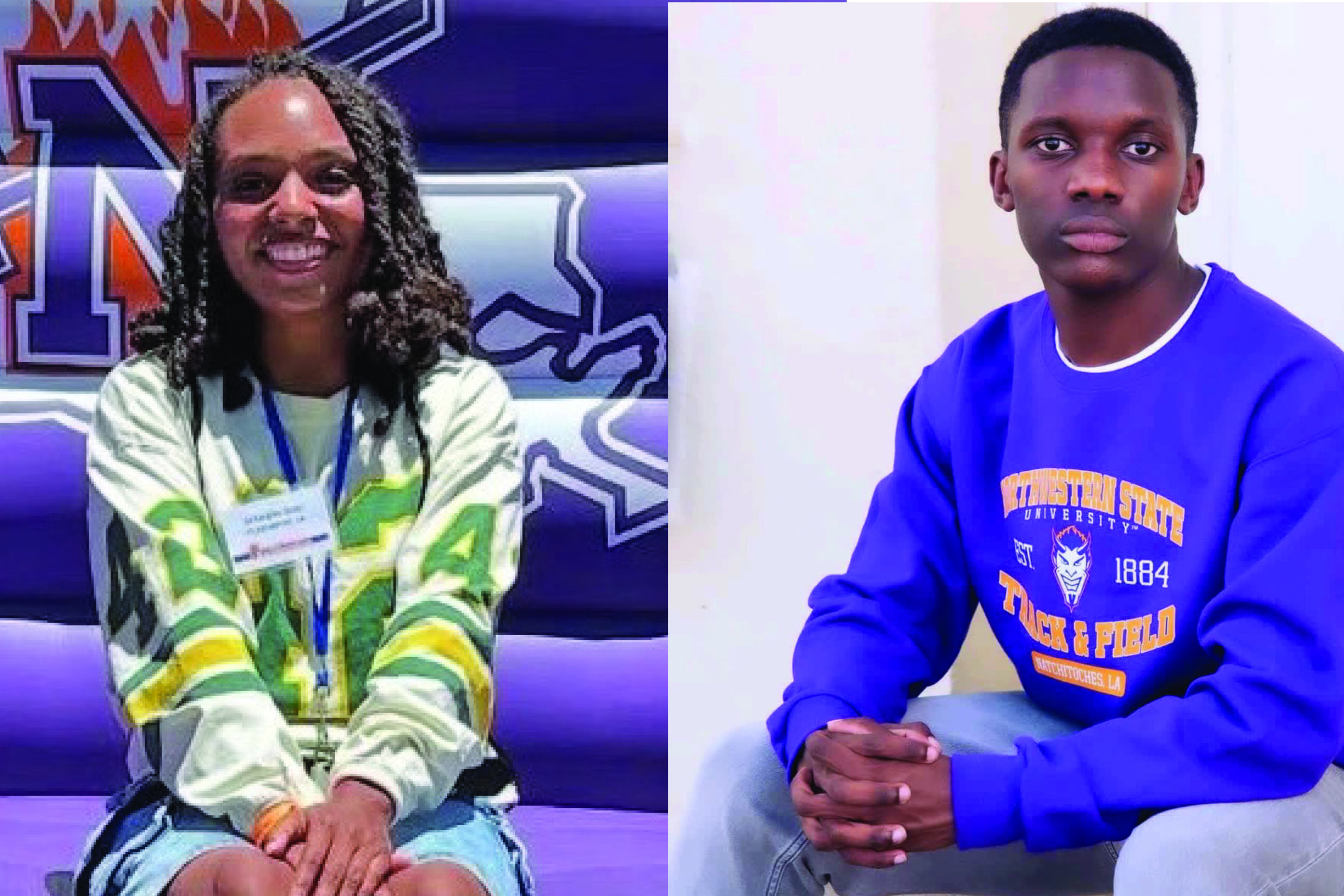 Northwestern State University powerlifters Ja'Leigha Gray of Plaquemine and Keith Wade of Belle Rose.