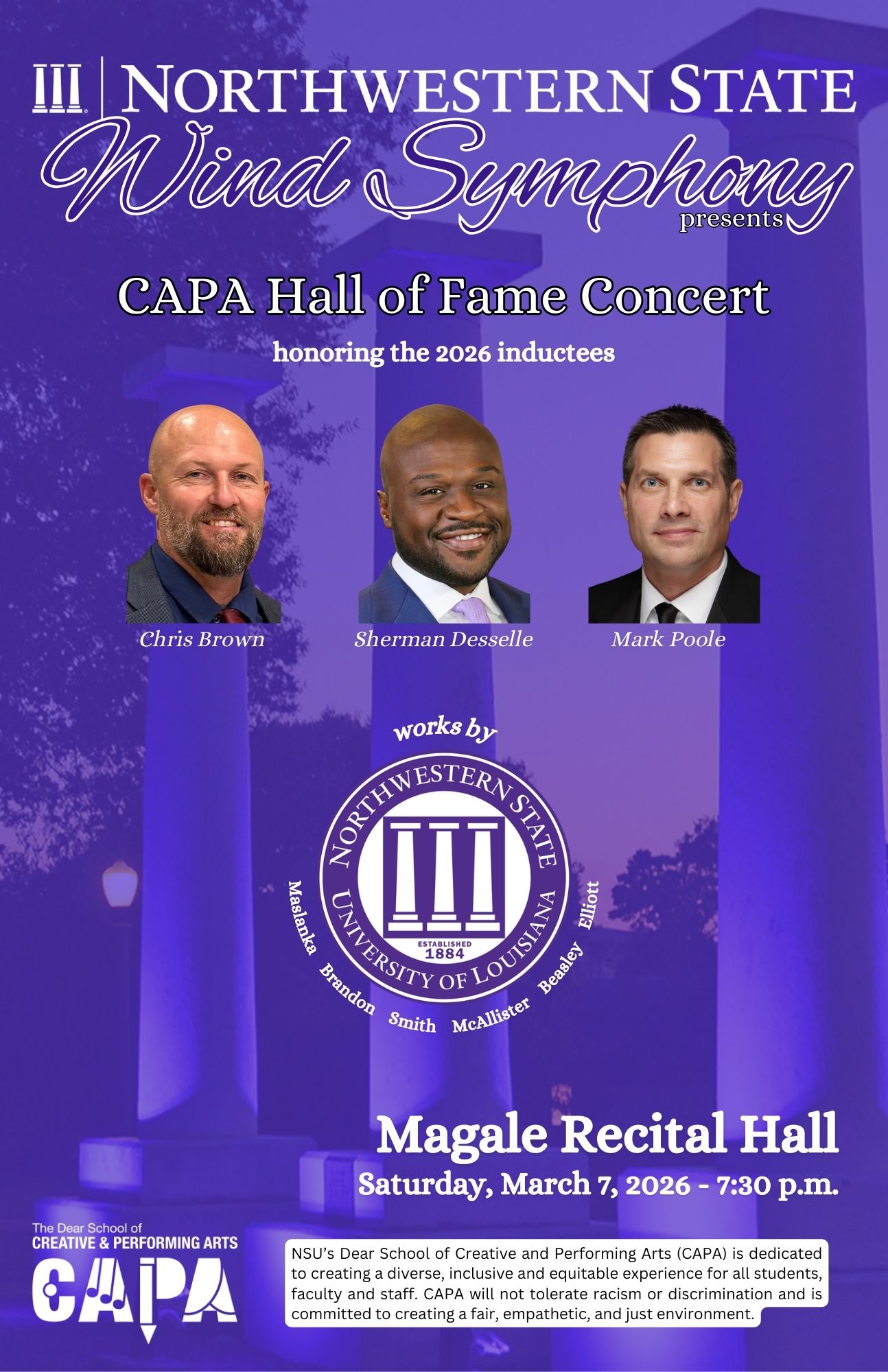 NSU Wind Symphony to honor CAPA Hall of Fame inductees
