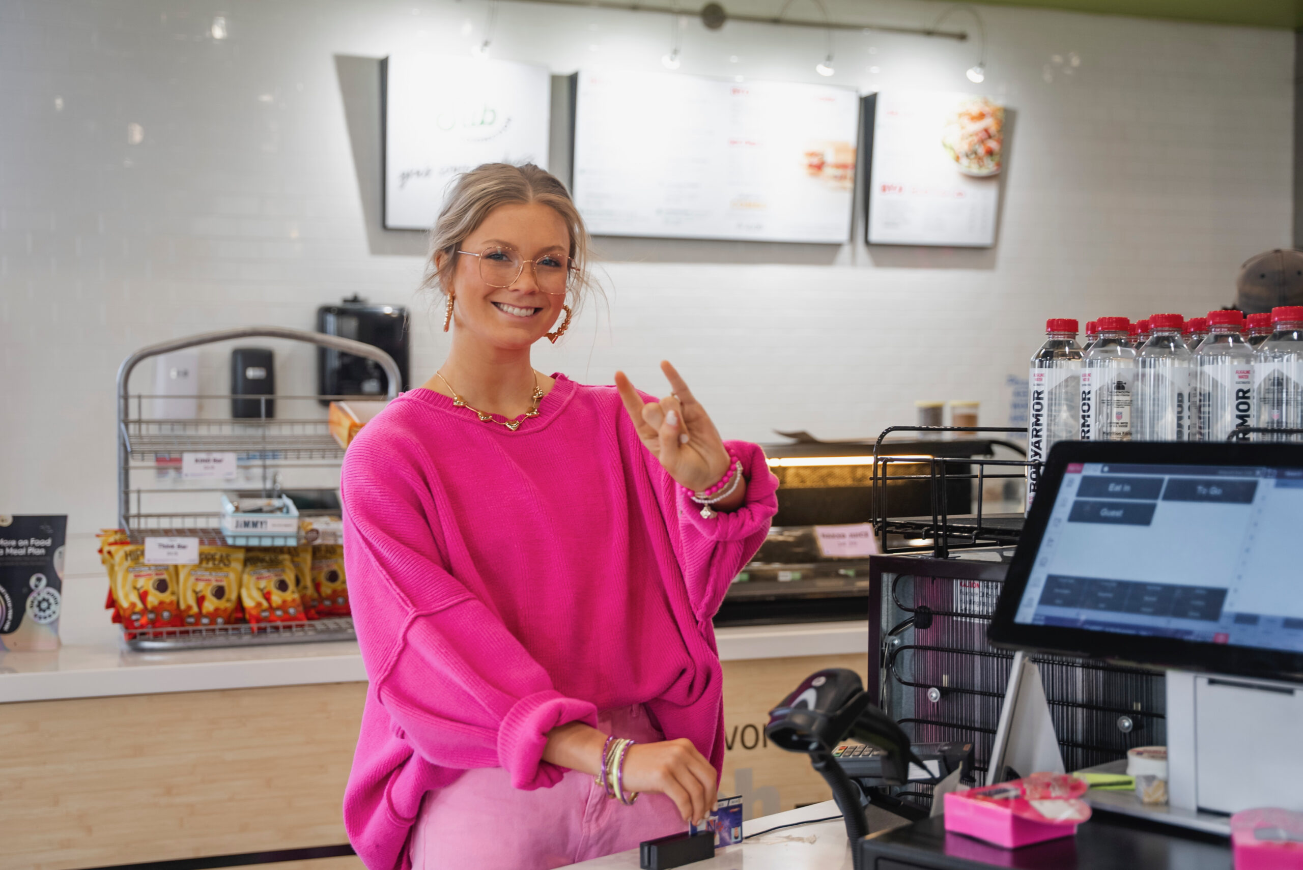 NSU student at campus dining
