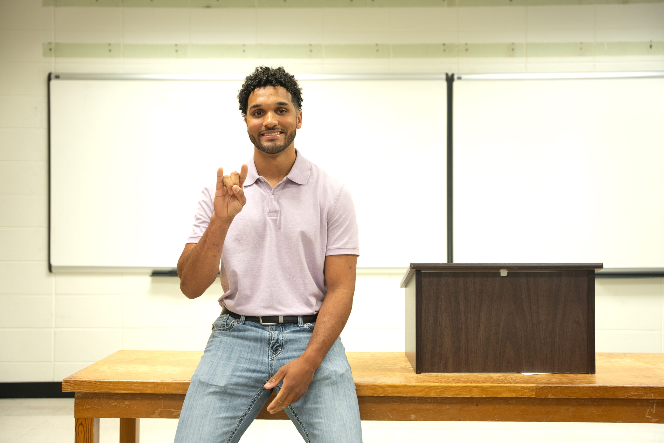 student in kyser hall