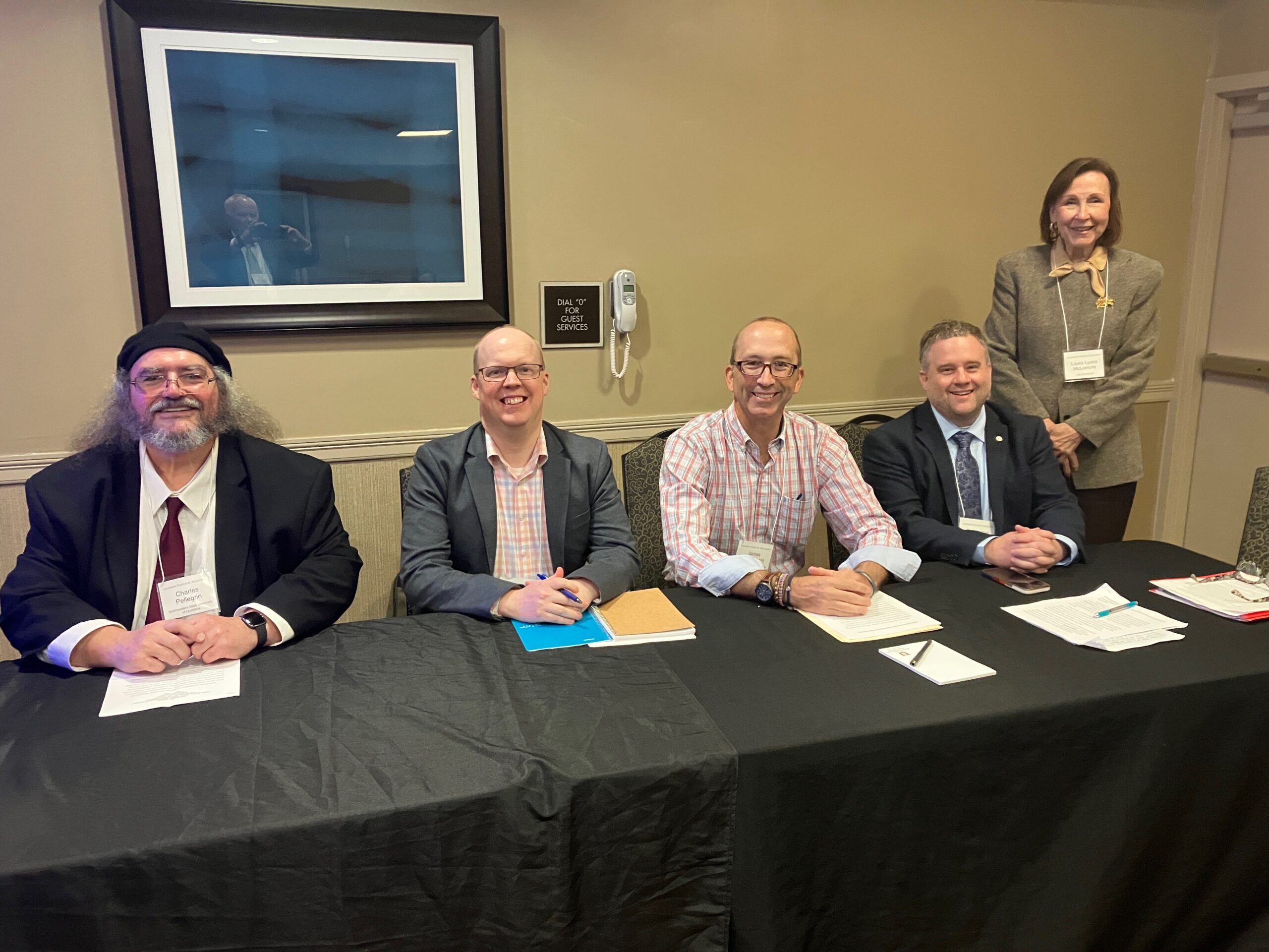 Pictured from left are Dr. Charles Pellegrin, Dr. Kent Peacock, Dr. James MacDonald, Dr. Chris Gilson and Laura Lyons McLemore.