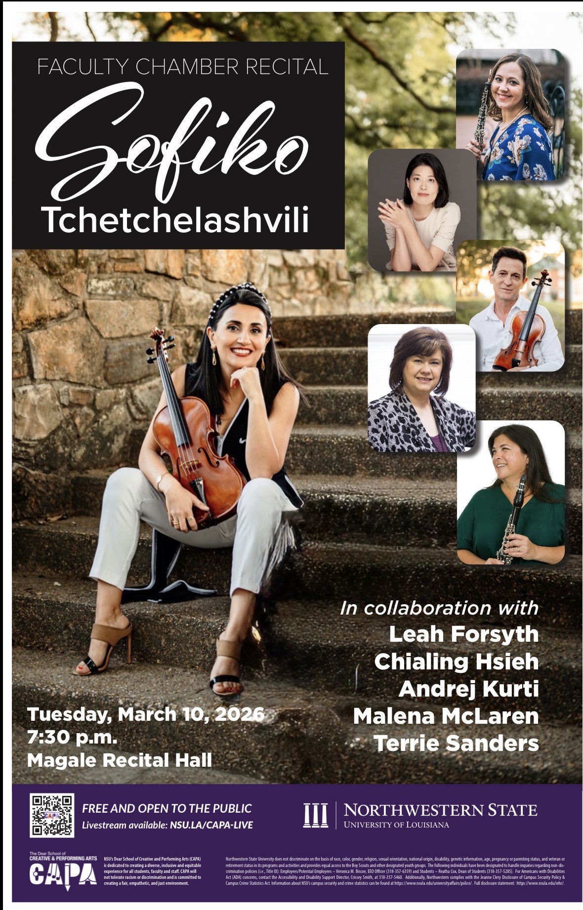 A chamber music recital will be held March 10.
