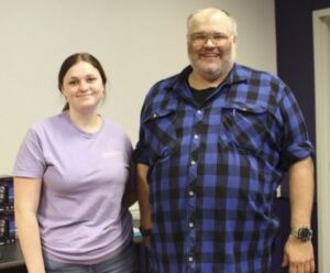 Fourth Place Winner Shannon Boone with Dr. Nicholas Richarson, School of STEM (Not shown is Natalie Sutton.)