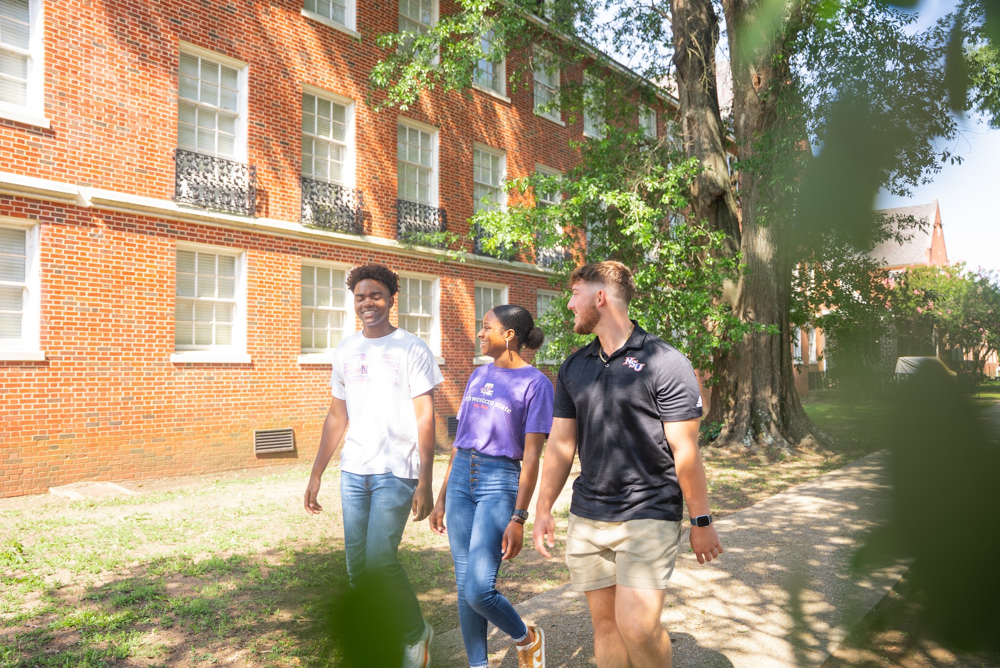 Students walking on campus