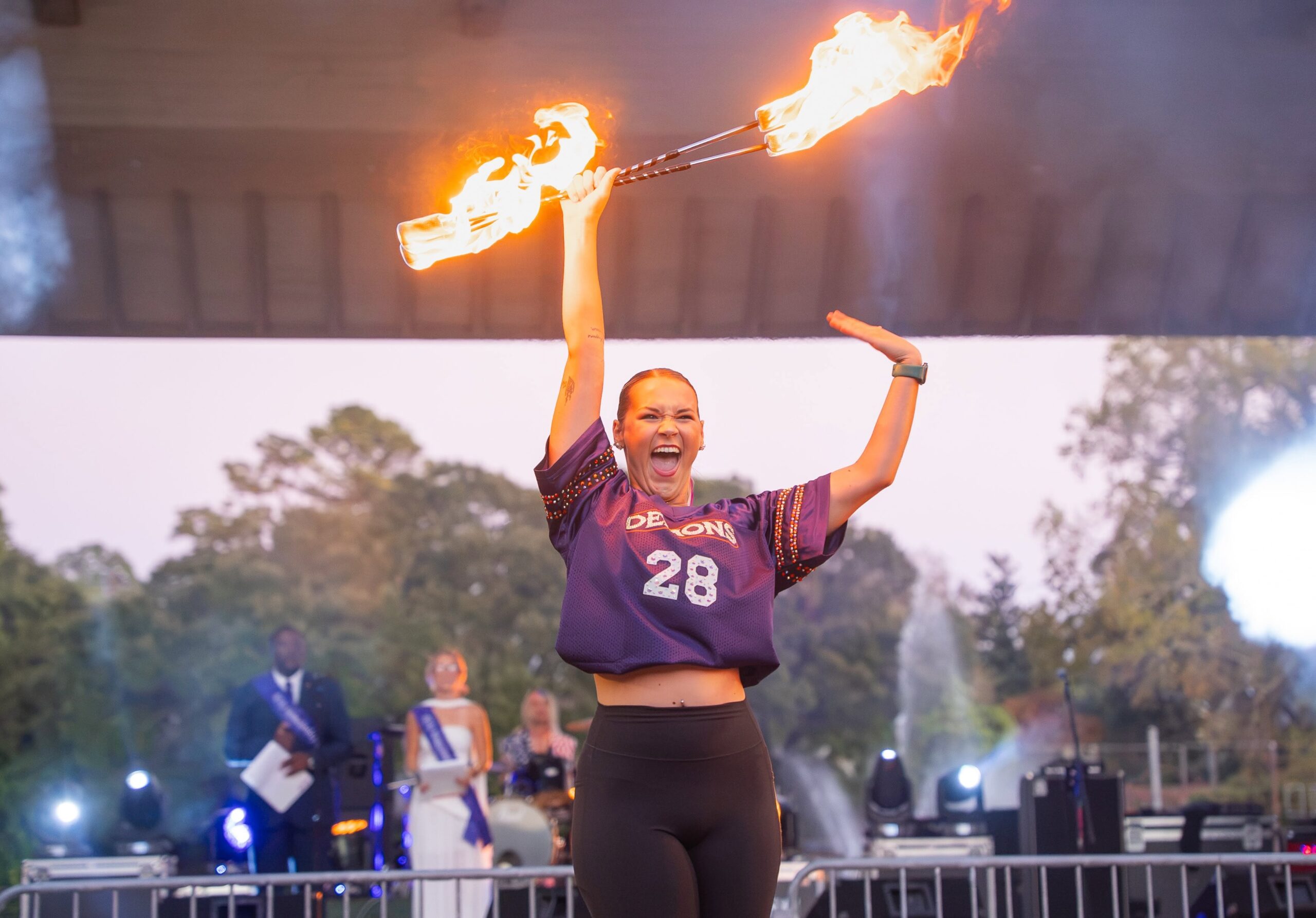 twirler with fire