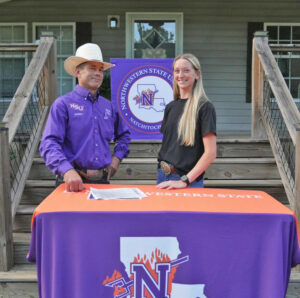 Alyssa Culpepper and NSU Rodeo Coach Cody DeMoss