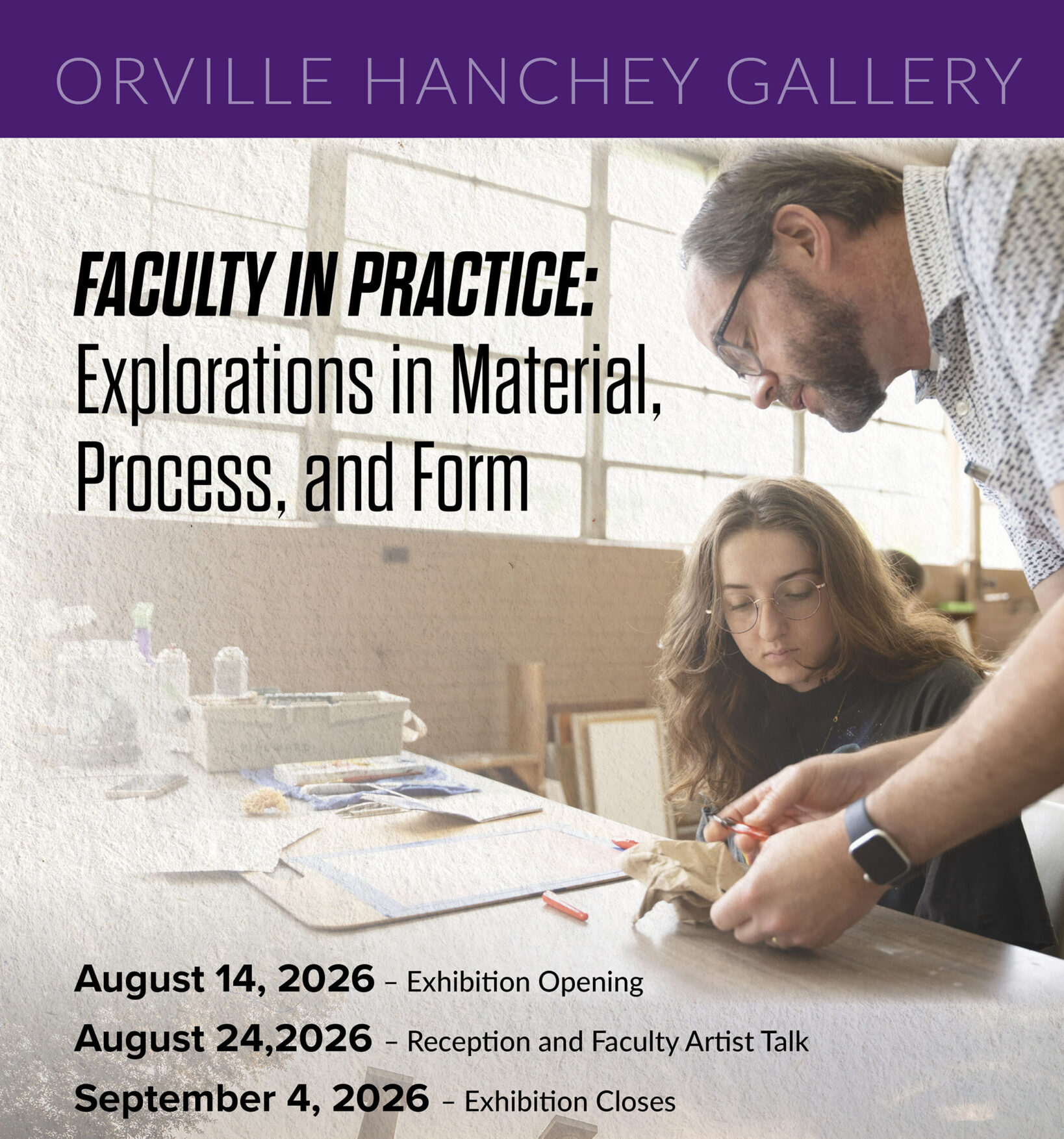 Faculty in Practice: Explorations in Material, Process, and Form exhibit on display at NSU