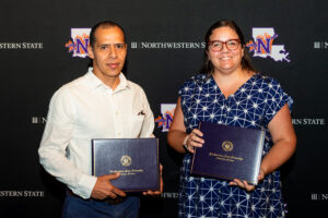Edgar Cano Lopez and Dr. Nichole Lobdell were named recipients of the Dr. Mildred Hart Bailey Faculty Research Award.