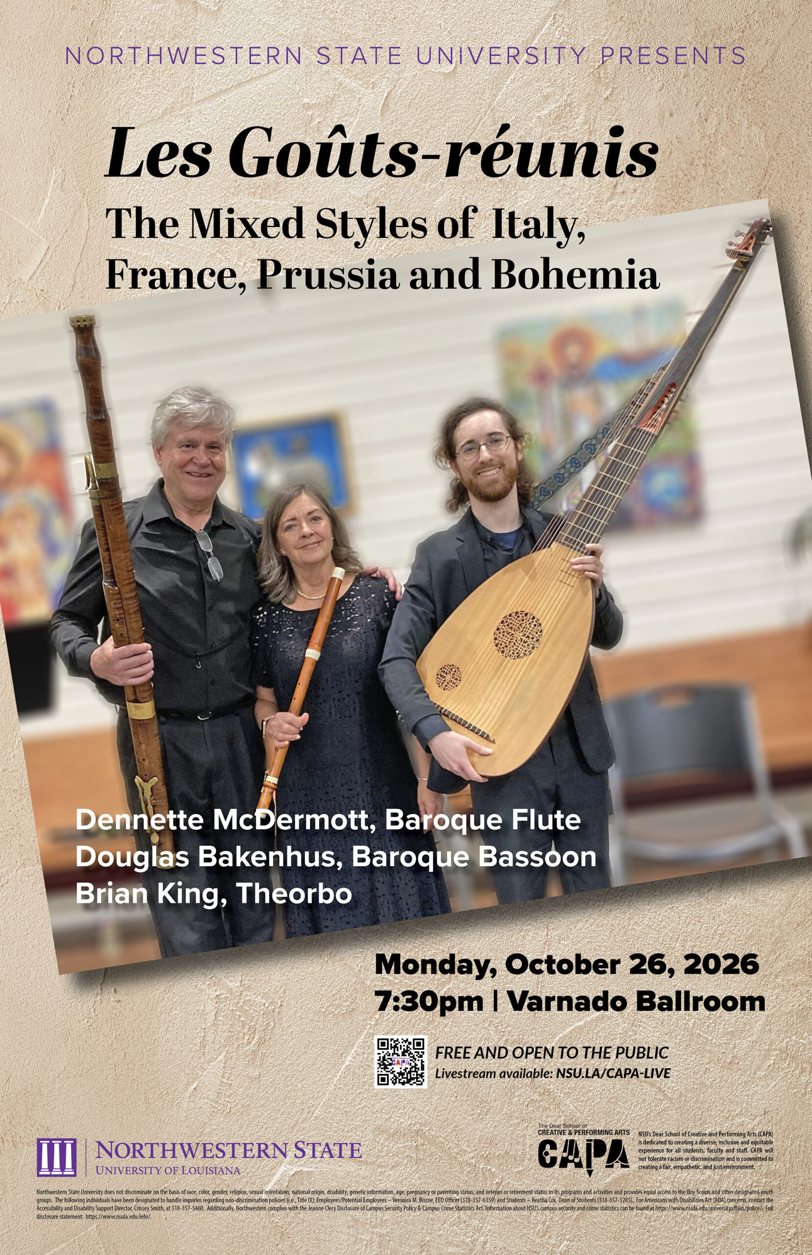 Baroque concert to be performed in Varnado Hall on Oct. 26.