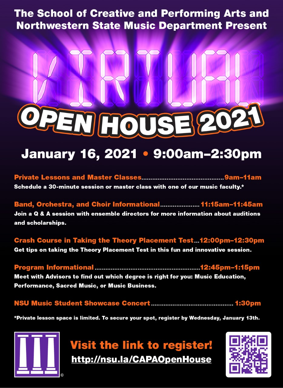 CAPA to hold Virtual Open House Jan. 16 Northwestern State University