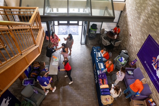 Student check-in at NSU-Cenla Freshman Connection