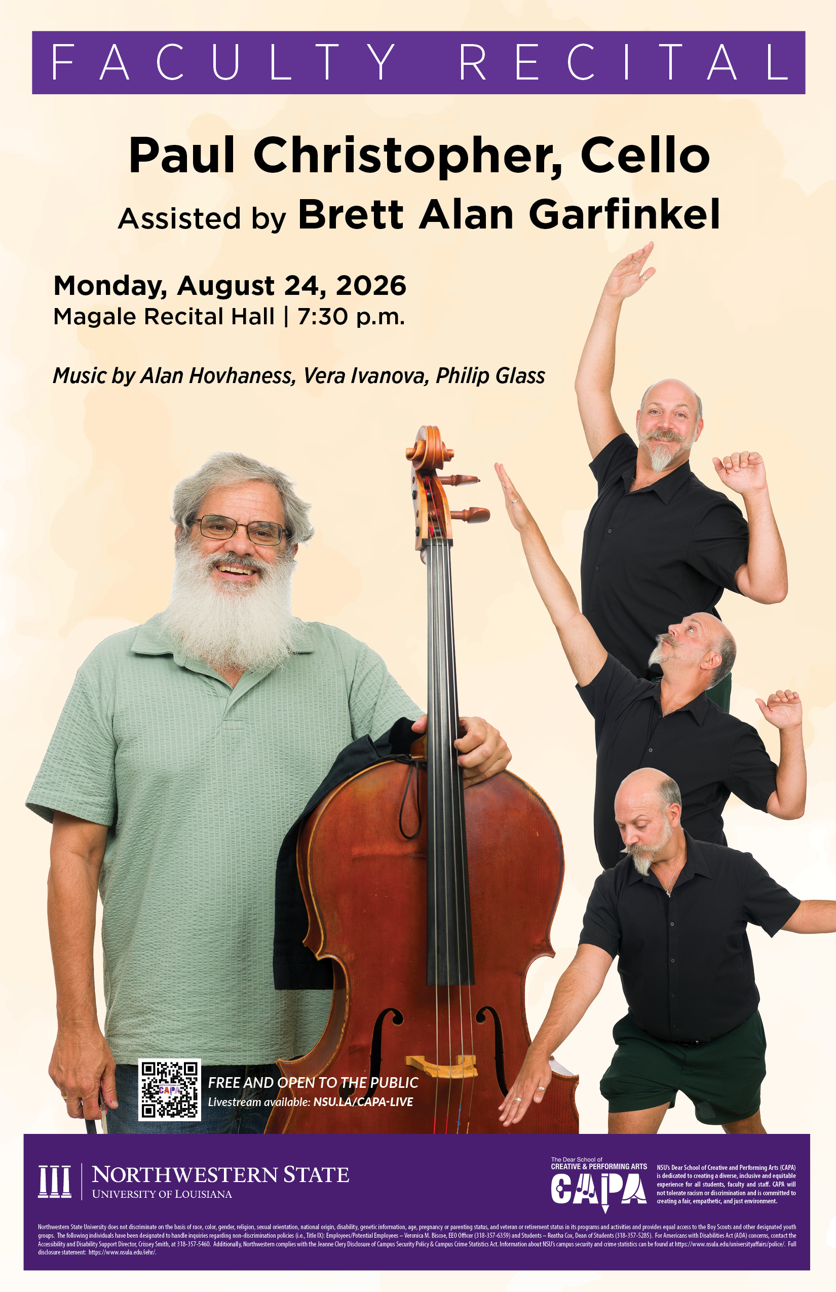 Christopher, Garfinkel to collaborate on Aug. 24 recital