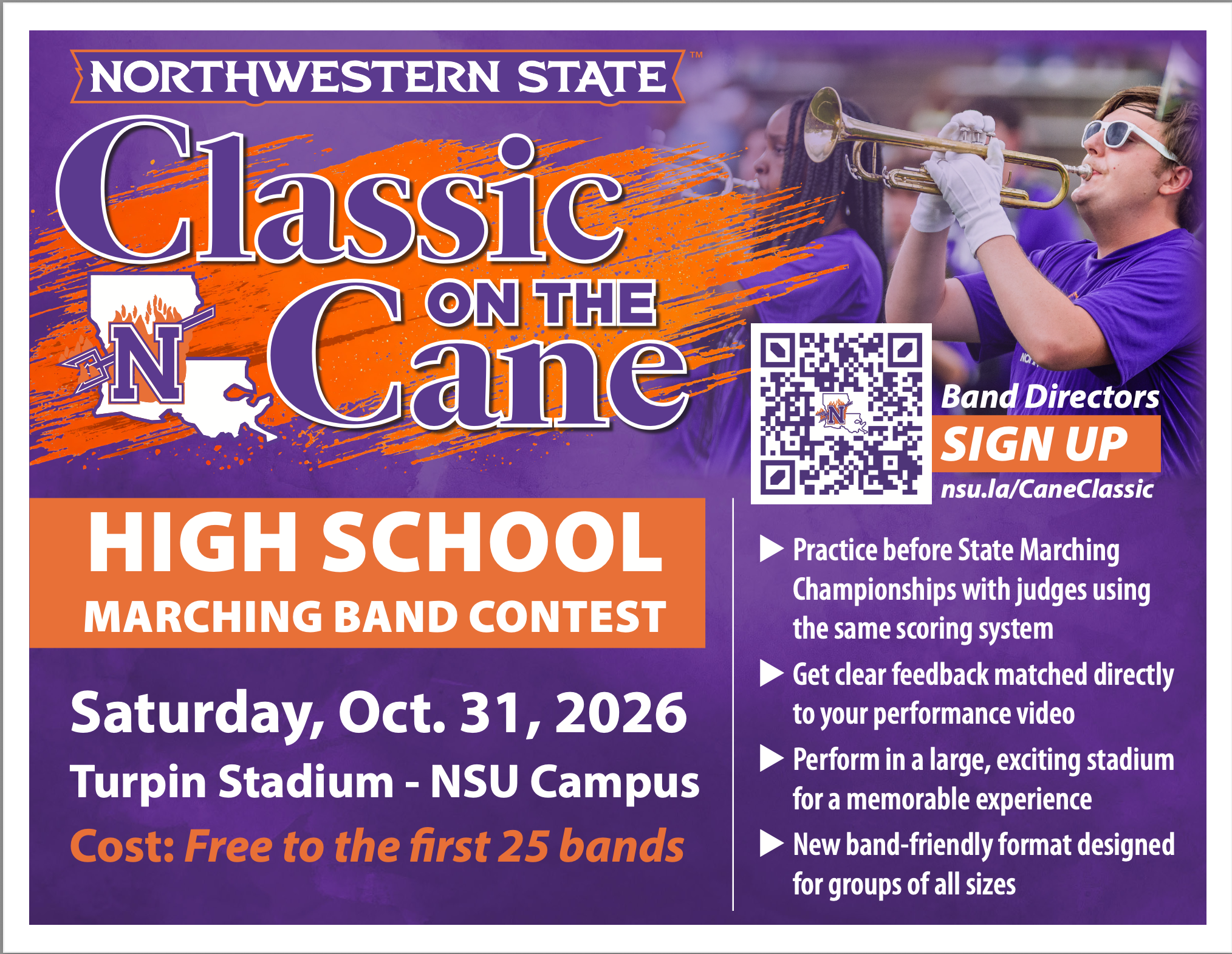 Classic on the Cane Marching Contest to be held Saturday, Oct. 31