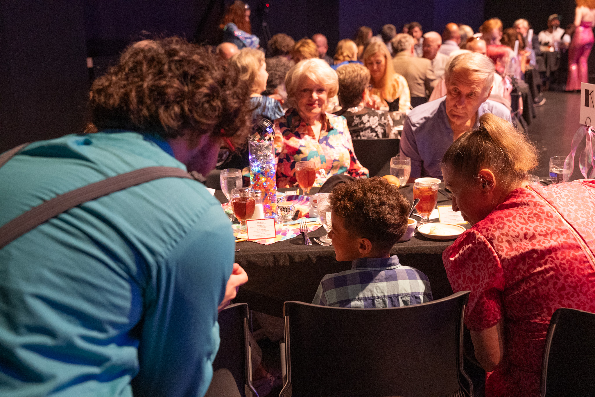 Beau Bernard interacts with audience members during Northwestern State University's Summer Dinner Theatre production of 