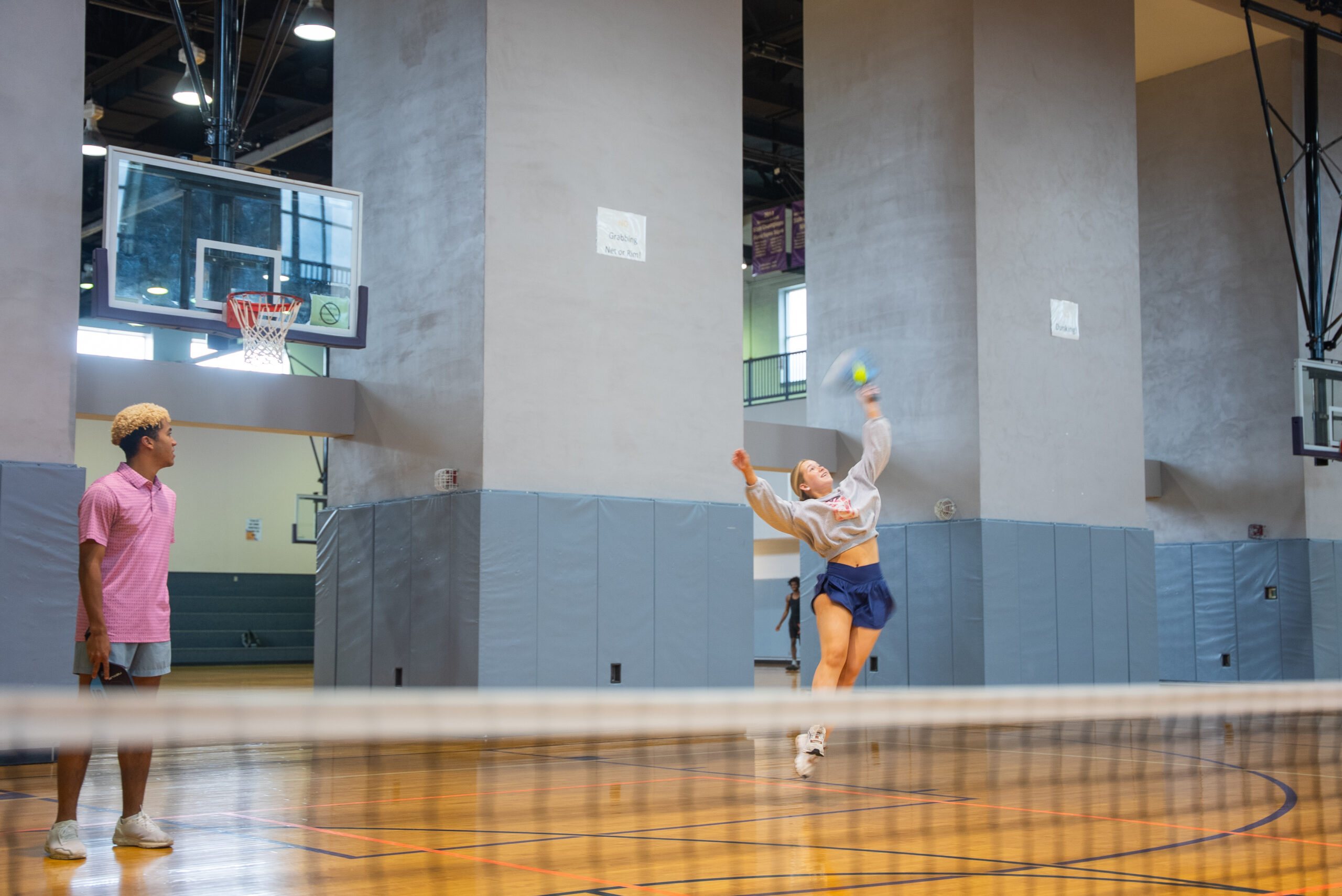 NSU student playing pickleball