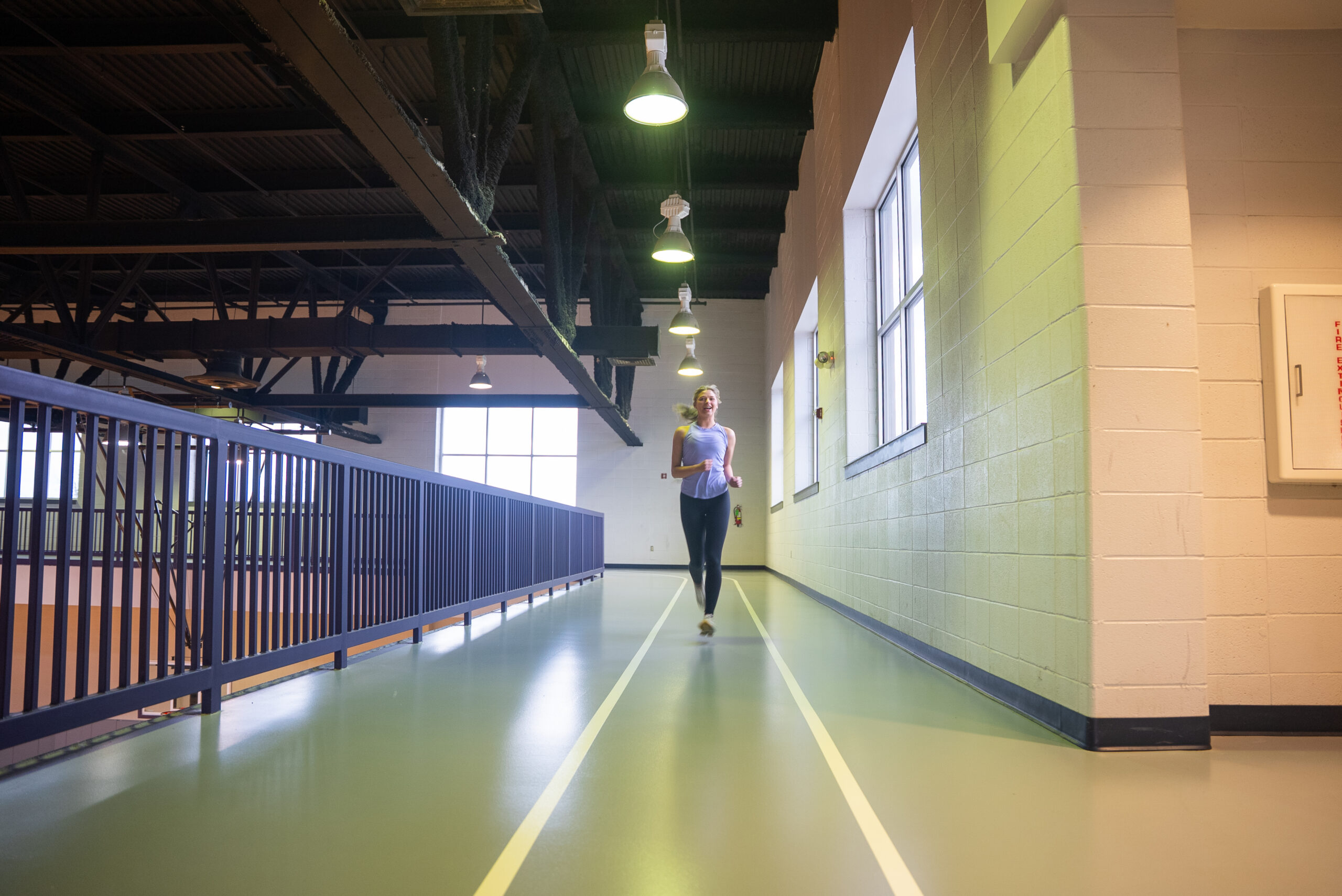 NSU student running on track