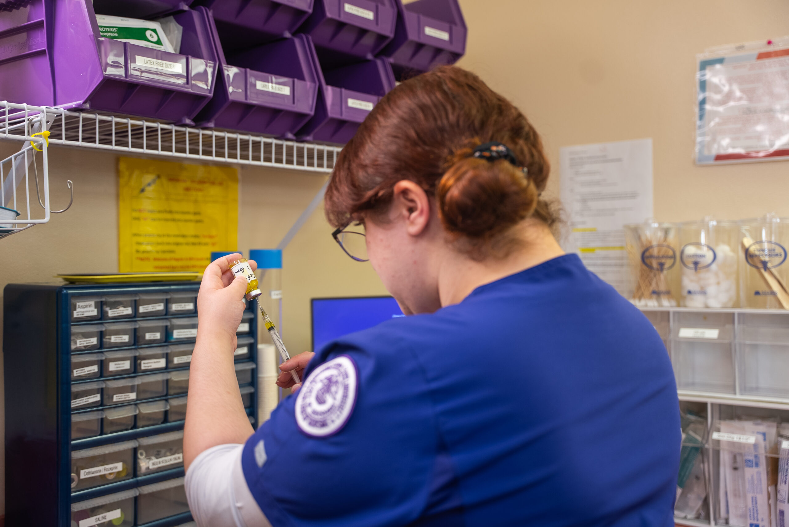 nsu nursing student drawing medication
