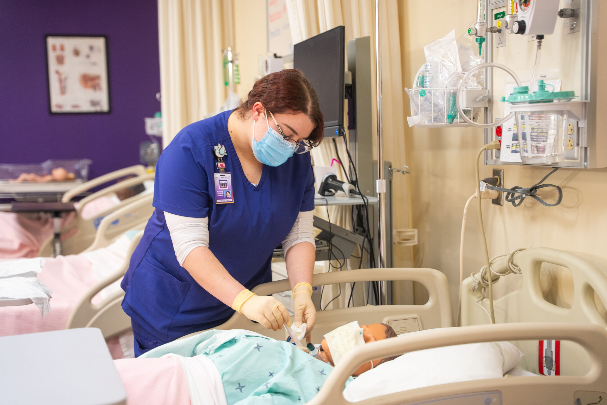 NSU nursing student in clinical lab