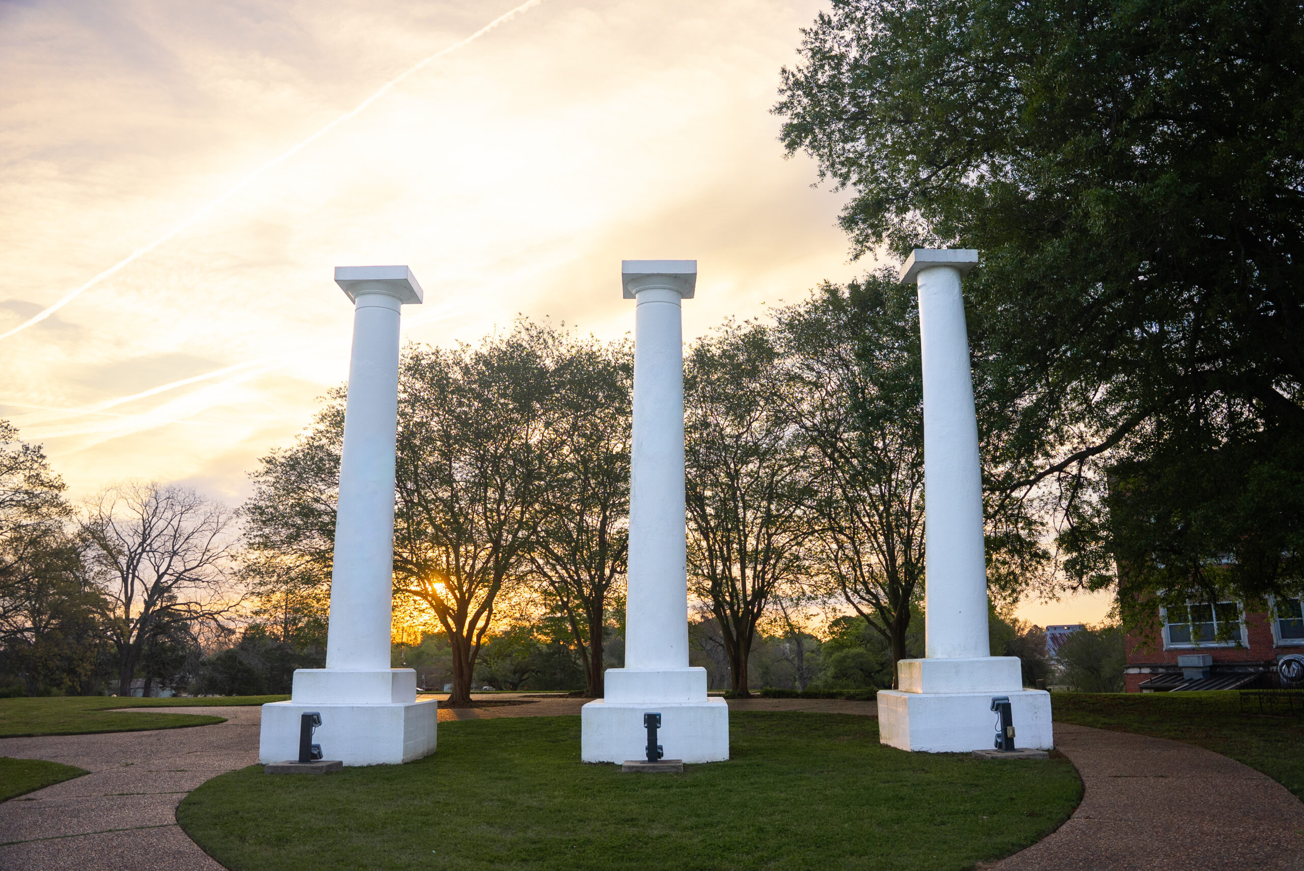 sunset at NSU Columns