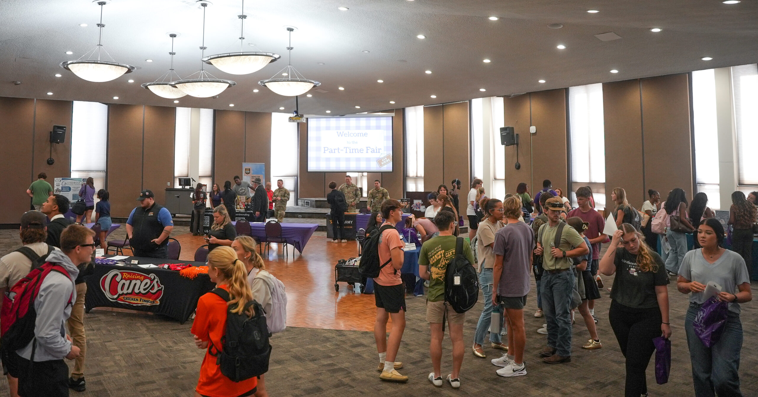 Northwestern State University students connect with area employers during the Career Center’s Part-Time Job Fair Tuesday, Sept. 15, in the Student Union Ballroom.
