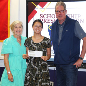 NSU Accounting major Emily Waits of Lena, center, earned a scholarship from the Society of Louisiana Certified Public Accountants. Dr. Melissa Aldredge, coordinator of Accounting and associate professor, and Dr. Scott Wysong, dean of the College of Business and Technology, presented the award. 