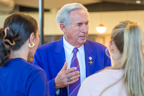 NSU President James T. Genovese visited with students during the President’s Picnic, an event held annually in conjunction with New Student Convocation the evening before fall classes begin.