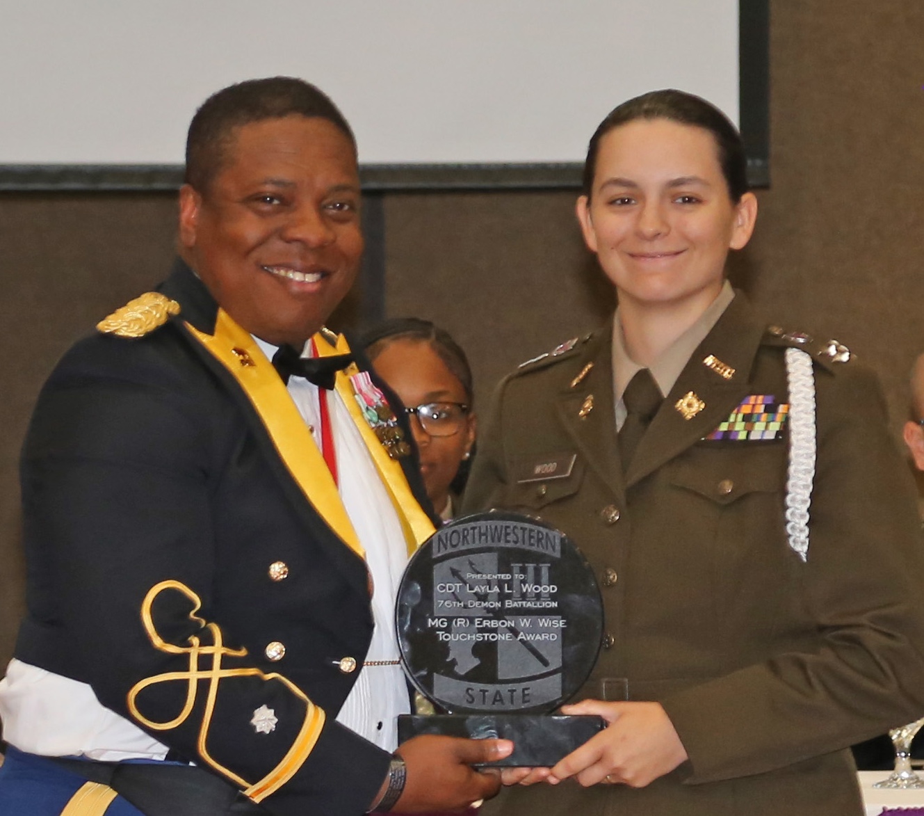 Demon Battalion Commander Cadet Layla Theriot Wood of Gheens was named this year’s recipient of the MG (R) Erbon W. Wise Touchstone Award.