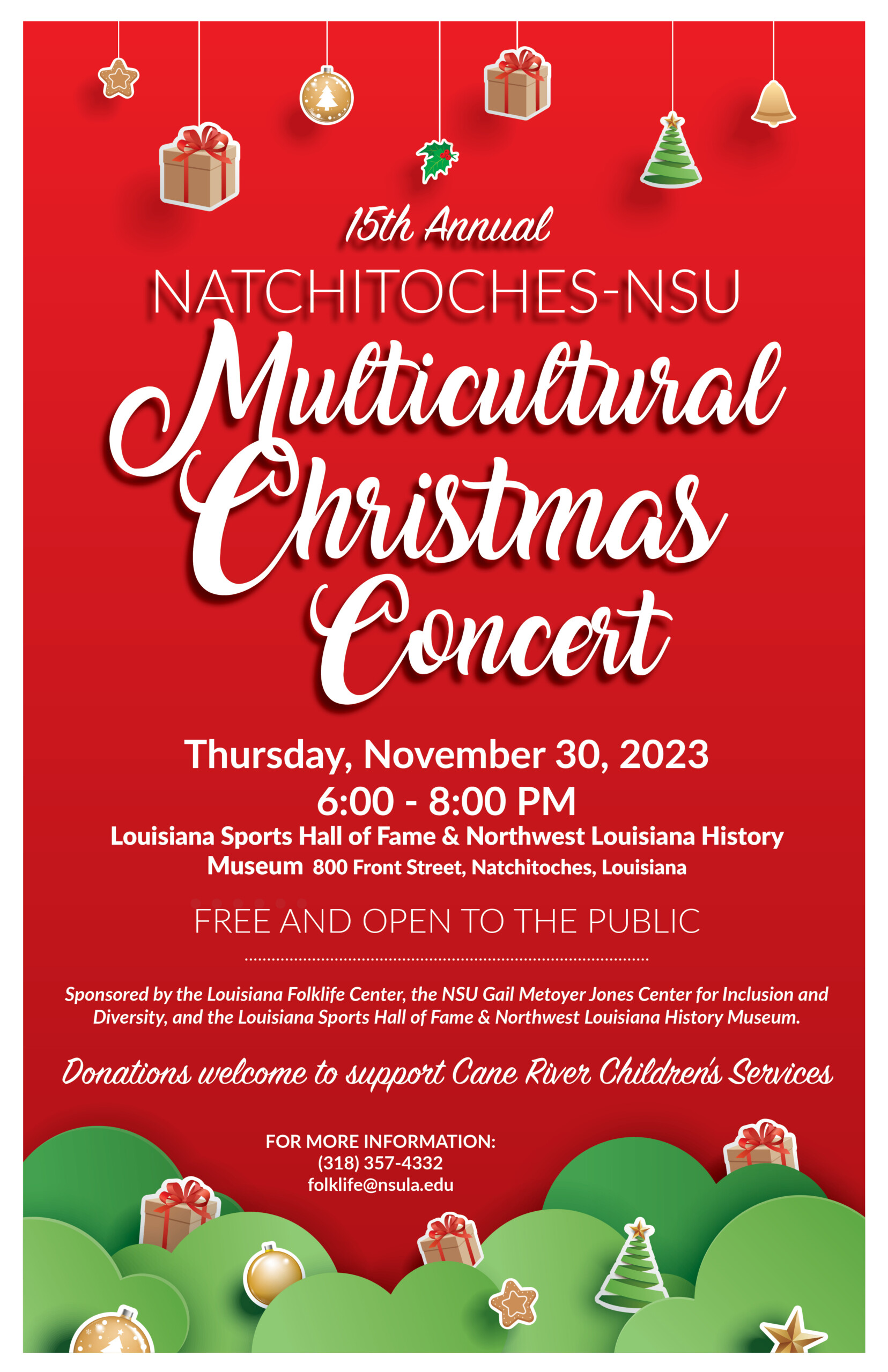 NatchitochesNSU Multicultural Christmas Concert to be held Nov. 30
