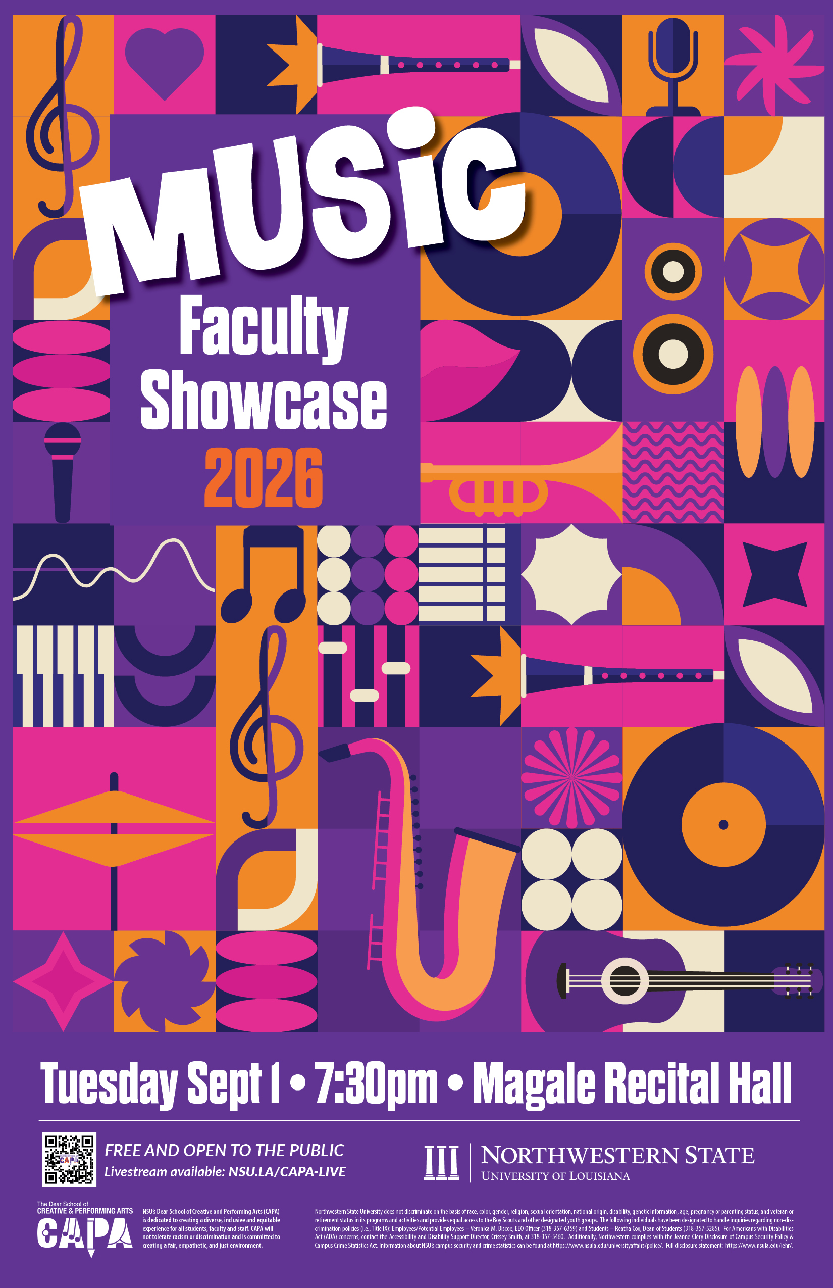 The Annual Music Faculty Showcase to be presented Sept. 1