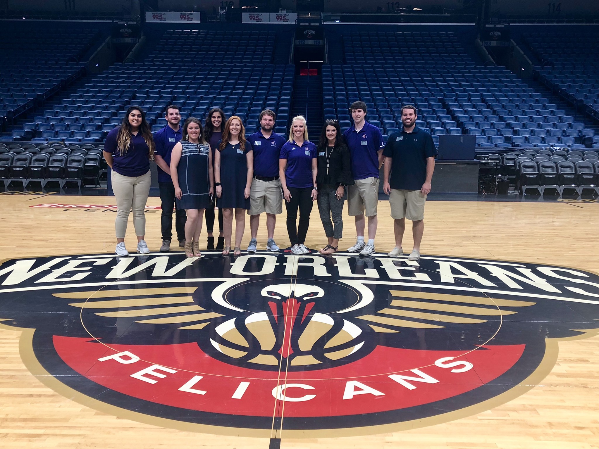 NSU students on a basketball court
