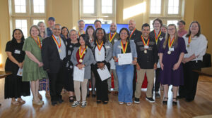 Northwestern State University’s Eta Mu chapter of Phi Beta Delta, the honor society for interntional scholars, was chartered in 2010 and was awarded the Eileen Evans Outstanding Chapter Award in 2020. Officers pictured with new and current members are, front row from left, Valentina Herazo Alvarez, Debbie Huntington, Dr. Nabin Sapkota, Dr. Beth Prejean, Irene Gomez, Natailia Beardsley, Dexteria King, Punam Khadka, Edgar Martinez, Anthony Franklin, Shae Wetzel and Donna Baker. On the back row are Anna MacDonald, Ryan White, Dr. Neeru Deep, Dr. Damian Tristant, Dr. Christopher Lyles, Timothy Bratt, Craig Caskey, Christine Ferrell and Andy Ferrell.