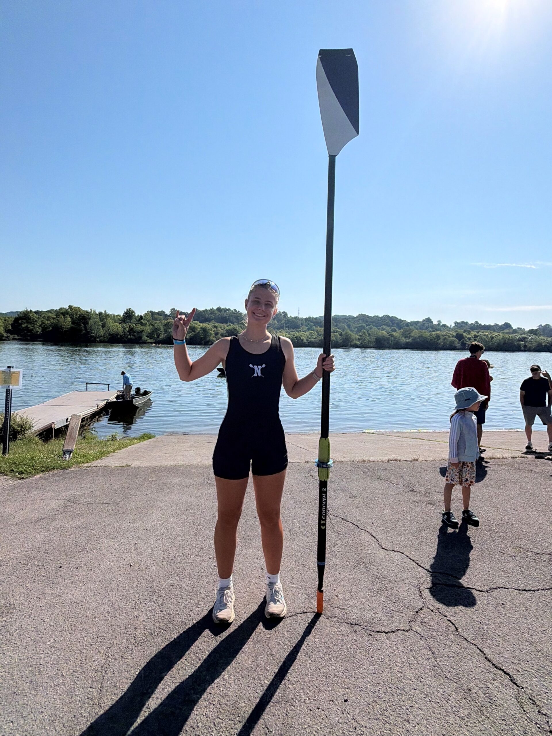 NSU rower Sophia Witman after her fourth-place finish in the women’s 1x event at the American Collegiate Rowing Association Championship.