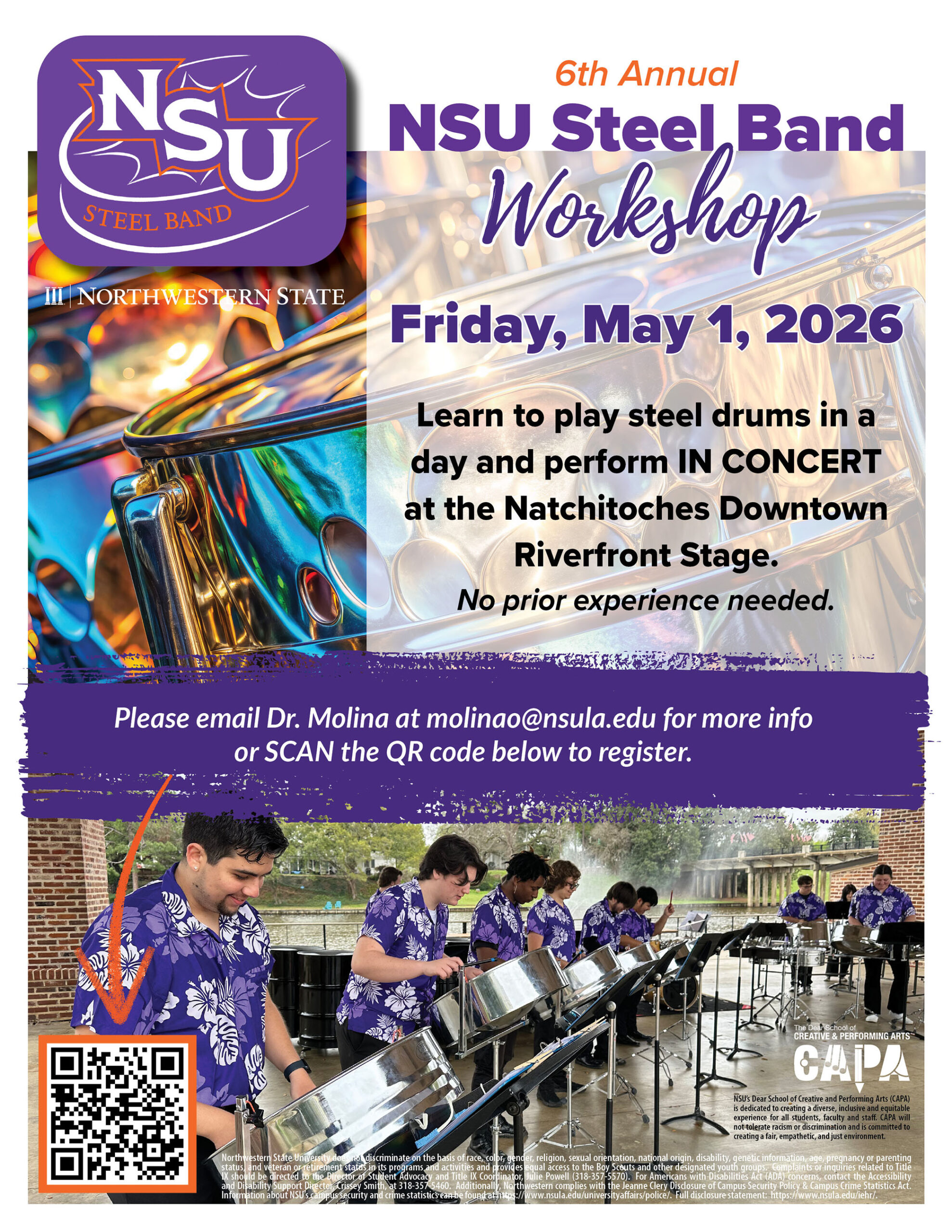 Annual Steel Band Workshop to be held May 1