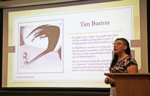 Violet Hawkins, an undergraduate student in the Louisiana Scholars’ College at Northwestern State University, discussed “The Mind of the Artist: How mental disabilities shaped the art world,” during Research Day April 9. Her research examined how neurodivergence has shaped some of the most brilliant artists and writers, from the Renaissance to today. Sean Callander is faculty mentor. 