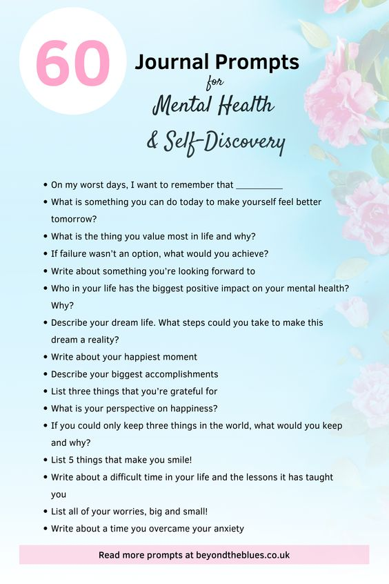 55 Therapy Journal Prompts For Mental Health Self Care, 55% OFF
